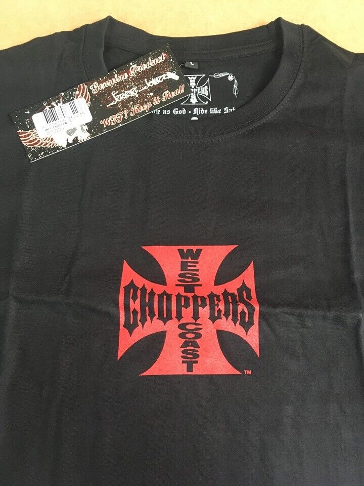 West Coast Choppers Original Cross T-Shirt In Black/Red Logo West Coast Choppers Original Cross T-Shirt In Black/Red Logo