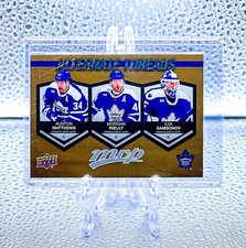 A MATTHEWS & TORONTO MAPLE LEAFS 2023 Upper Deck MVP AT20 ALTERNATE THREADS GOLD