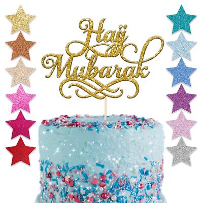 Eid Hajj Mubarak Gold Glitzer Tortenaufleger Ramadan Islam Party Islam Deko