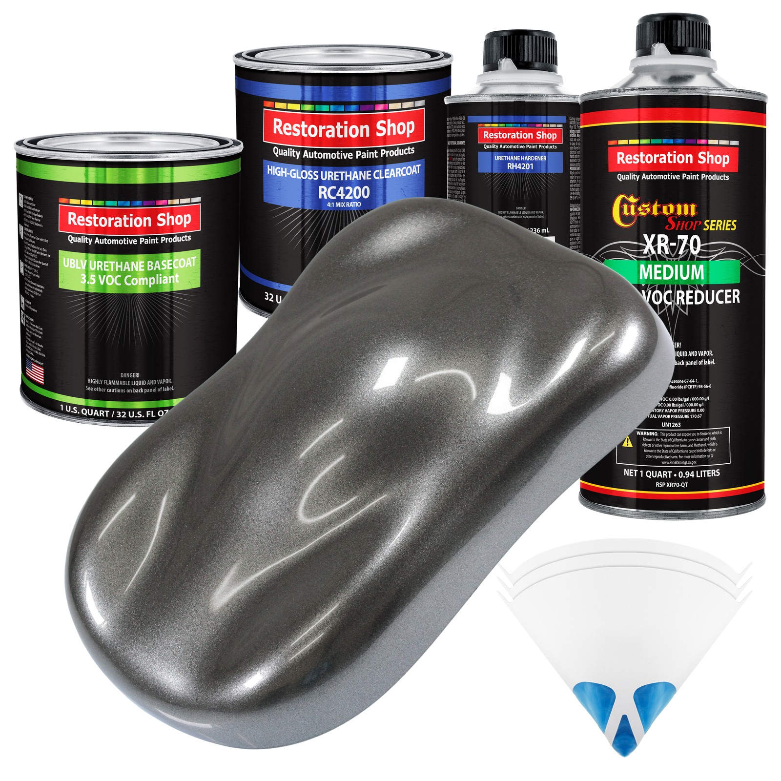Meteor Gray Metallic Low VOC Urethane Basecoat Auto Paint Kit