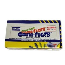 North Safety Com-Fit AB Corded Earplugs NRR 27 Reusable Medium 281613, 16 Pairs