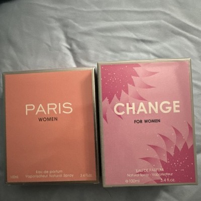 2 PACK Women Perfume Set Eau De Parfume Change And Paris Women 3.4 oz Each Gift