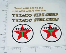 Buddy L Texaco Fire Chief Fire Truck Sticker Set BL-097