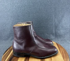 UFCW Executive Imperials VTG Burgundy Leather Side Zip Dress Boots Sz 10EEE 910