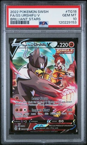 Single Strike Urshifu V TG18/TG30 GEM MINT PSA 10 Pokemon SW&SH Brilliant Stars