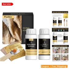 Artisan Gold Leaf Gilding Set: 100ml Water-Based Glue, 100 Sheets Included