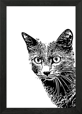 Katze Form 2 Gerahmtes Wandbild Poster Leinwanddruck Bild