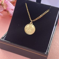 9ct Gold 18” Flat Curb Chain st Christopher necklace Hallmarked Boxed 3.49g  🌸