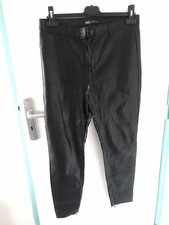 ZARA 💐PANTALONI SLIM IN ECOPELLE NERA TG XL 🌸🍀💐💐