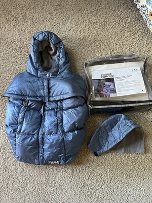 7 A.M. Enfant Pookie Poncho Footmuff Blue Gray Winter Stroller Carrier Car Seat