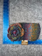 Super Prima Headband Adult One Size Multicolor Knit Floral 100 Acrylic NEW