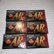 6 x TDK AR 80(TDK AR-80/ TDK Single SEALED cassette tapes, BRAND NEW
