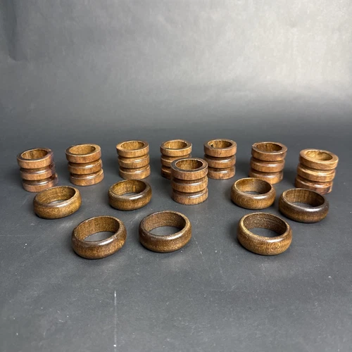 15 Vintage Wooden Napkin Rings Table Decor