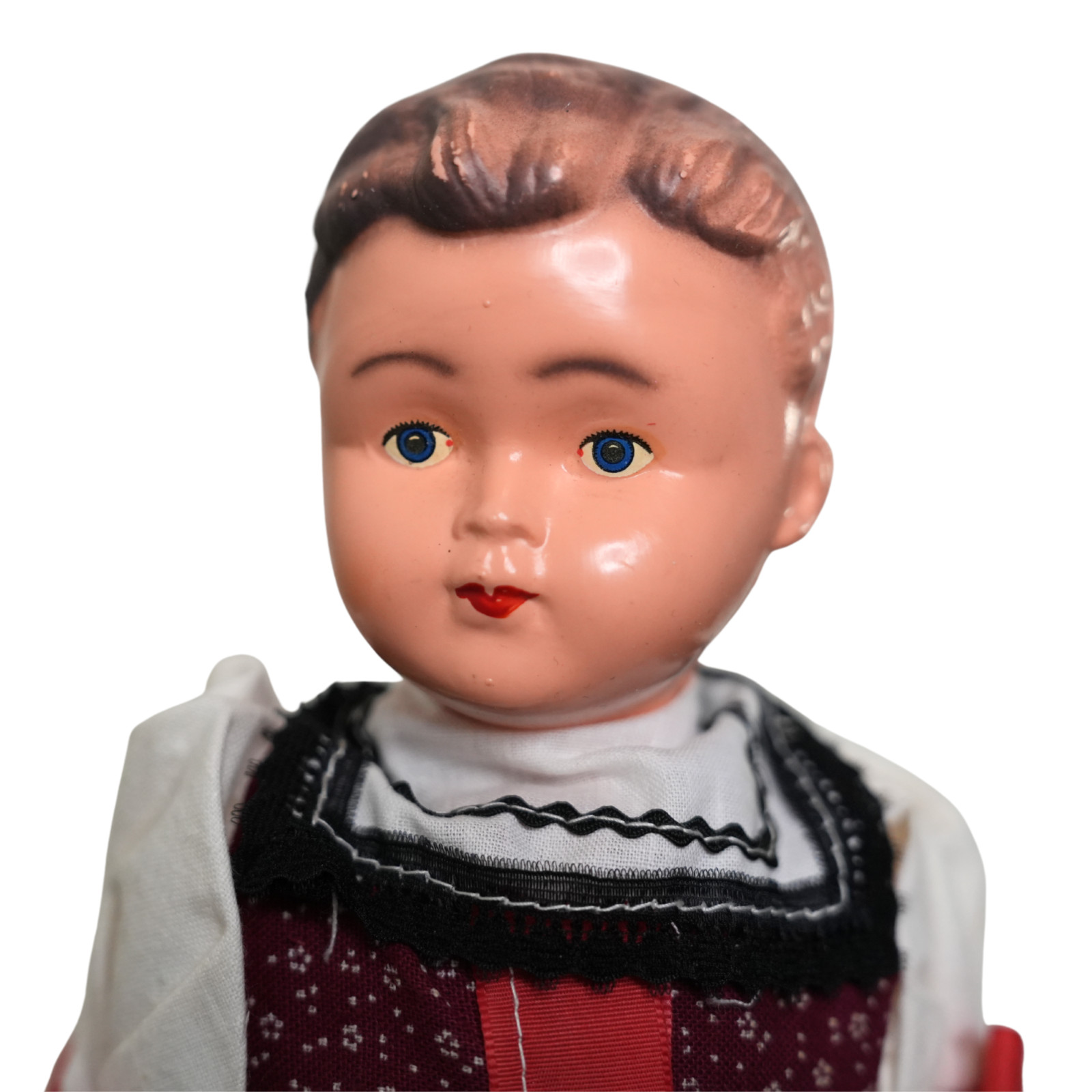 Vintage 30cm Plastic Doll in Traditional Folk Costume – European Style – Collect