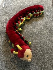Peeko Large 92cm Red Caterpillar With 28 Multi-Coloured Feet Plush Soft Toy
