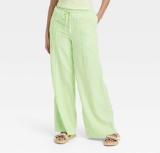 A New Day High-Rise, Wide Leg, Linen Blend, Elastic Waist Pull-On Pants - Sz S