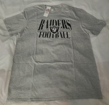 Oakland Raiders NFL Football Team Logo Gray Graphic Print T-Shirt Size XL NWT