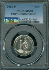 2013 P PERRY'S PEACE MEMORIAL QUARTER PCGS MS68 PQ MAC FINEST GRADE & SPOTLESS .