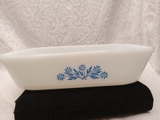 Vintage Anchor Hocking Fire-King Loaf Pan 1 Qt Corn Flower Blue 441 5x9  USA 101