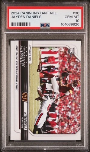 2024 Panini Instant NFL #30 Jayden Daniels Commanders RC Rookie PSA 10 GEM MINT
