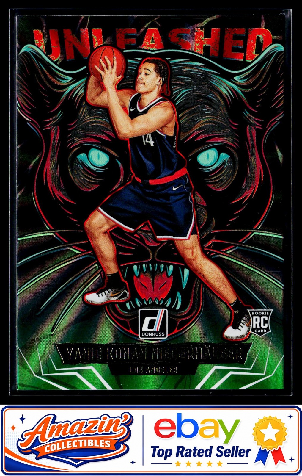 2025-26 Donruss #3 Yanic Konan Niederhauser Unleashed Holo Green Laser