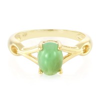 Cavill Ring Chrysopras 0,87Ct Oval Cabochon 925 Silber Vergoldet GrüN