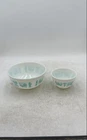 Pyrex White Blue Butterprint Glass Round Shaped Mixing Bowls Lot Of 2