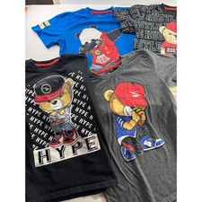 S1OPE Boys Graphic T-Shirt Bundle 5pc Size 12/14 Bear Panda Streetwear Hustle