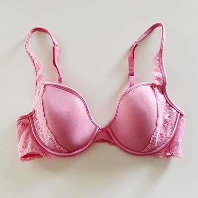 VICTORIA S SECRET Vintage 2004 Angels Lined Demi Lace Bra : Bubblegum Pink - 34B