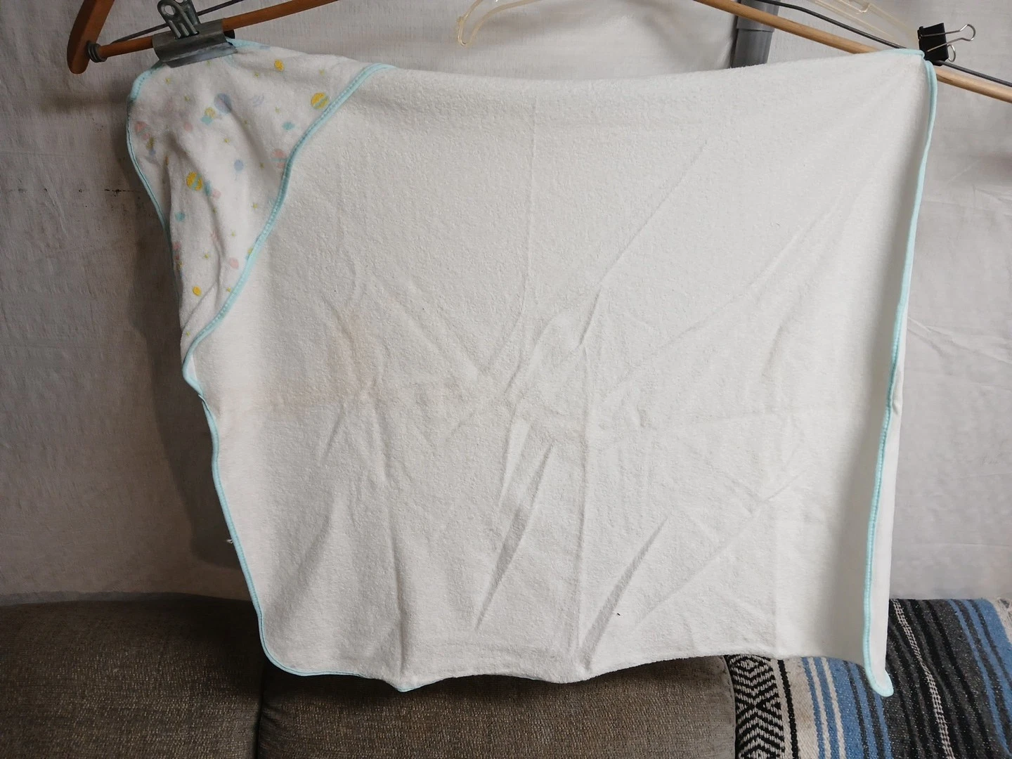 Vintage 80s 90s Gerber Baby Hooded Bath Towel 100% Cotton Hot Air Balloons
Opens in a new window or