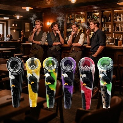 Pack of 3 Silicone Smoking Hand Pipe with Glass Bowl Pocket Pipe Random color&*&