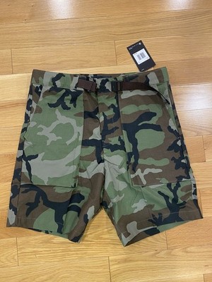 Nike SB Men's Green Camo Skateboarding Ripstock Belted Shorts 30 NWT’s 2019 