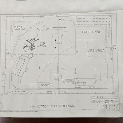 1995 Nickelodeon Studios Gullah #3 Stage 19 Production Blueprint Drawing NICK