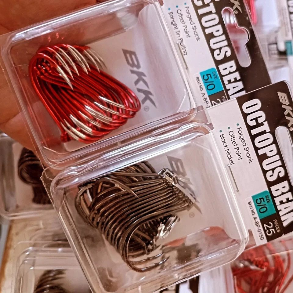 BKK Negro Pulpo Pico Alto Carbono Mar Pesca Ganchos 2/0 3/0 4/0 5/0 6/0 7/0 8/0 - Imagen 4 de 4