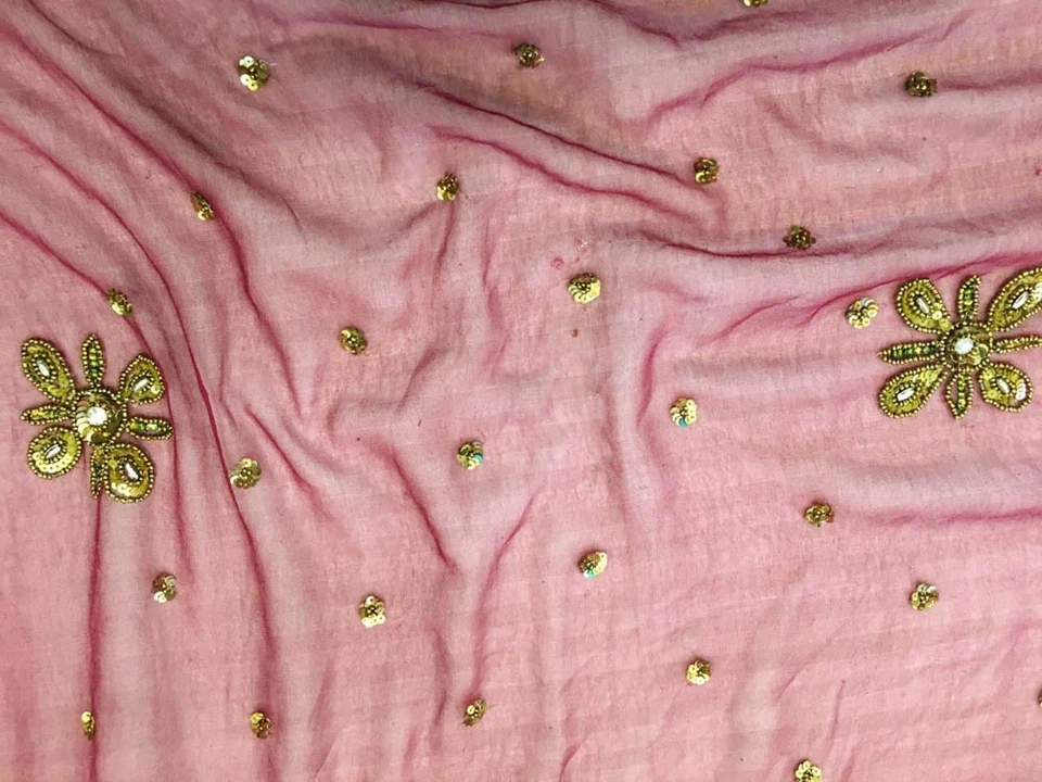 Шарф Georgette Dupatta винтажный индийский вышитый длинный украденный для женщины LD7209 - Изображение 3 из 4