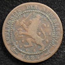 Netherlands 1 Cent 1884, Coin, Inv#J588