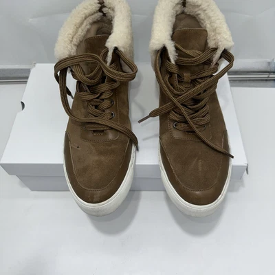 Sandales à Talons Hauts Via Spiga Pour Femme - Taille US 11 (pointure 41-42), Cuir Blanc Et Marron - Très Bon état