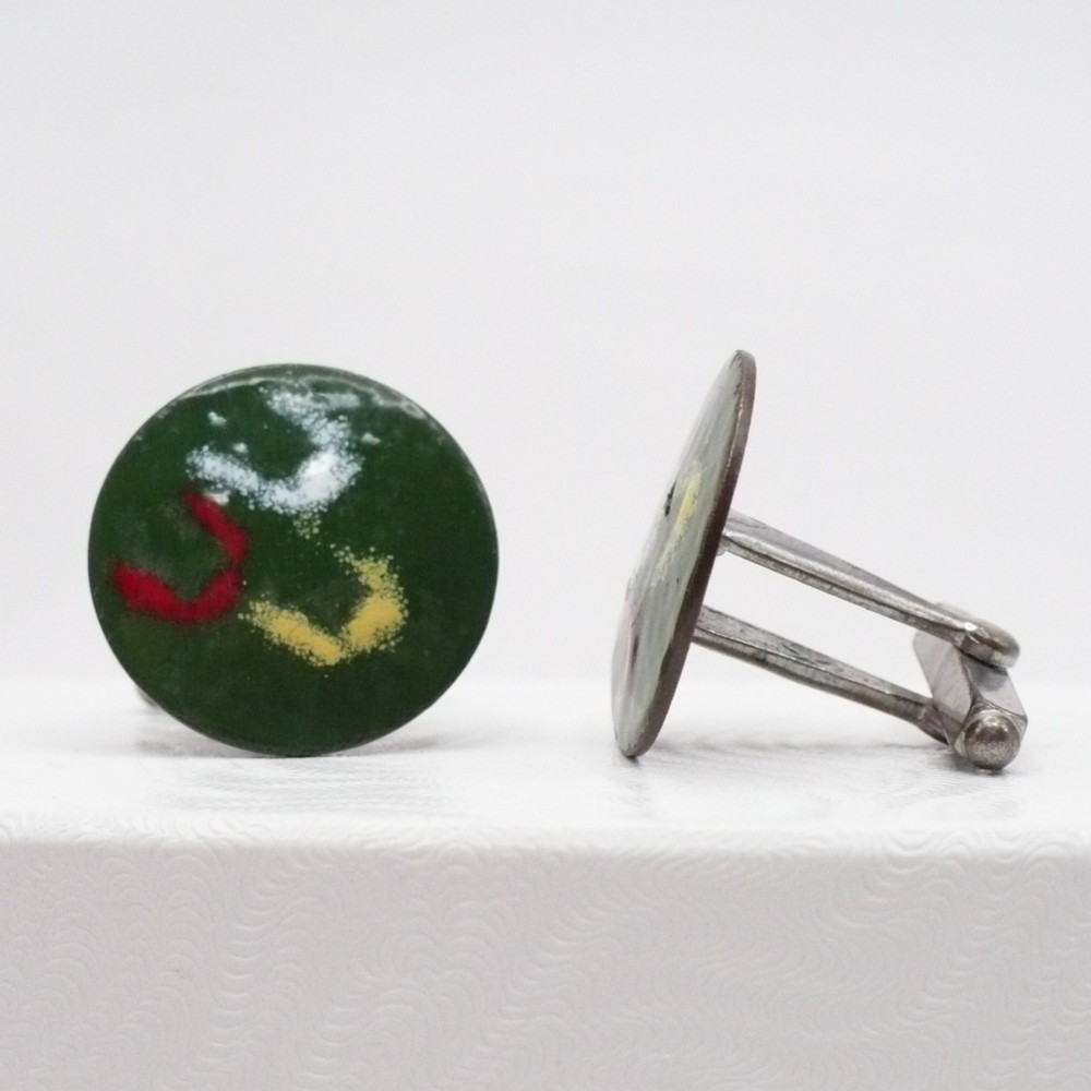 Color Code Copper Cufflinks Mid Century Vintage A… - image 3