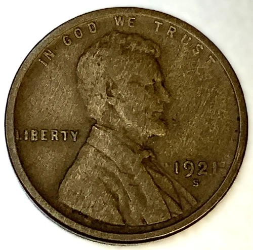 1921-S Lincoln Wheat Cent Penny VG Very Good | Better Date | Actual Coin - 2043