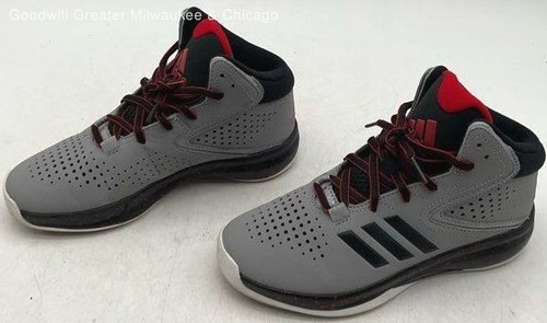 Adidas Youth Boy's Gray Multi Cross 'Em Up High Top Basketball Shoes Size 4