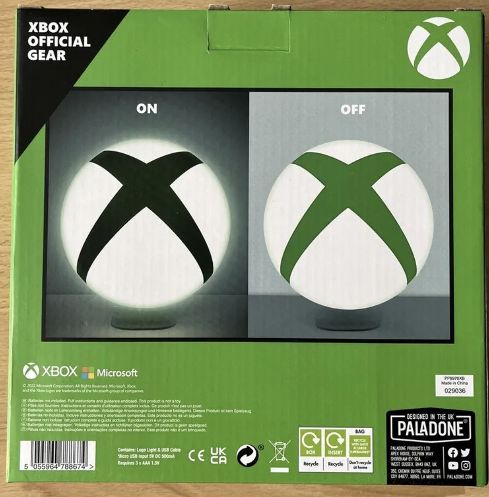 Paladone Xbox Logo Light - Free Standing And Wall Mountable NEW