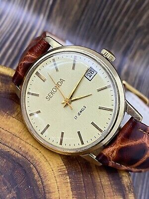 SECONDA 2614.N Vintage Original Soviet Mechanical Watch Side SECONDA 2614.N Vintage Original Soviet Mechanical Watch Side