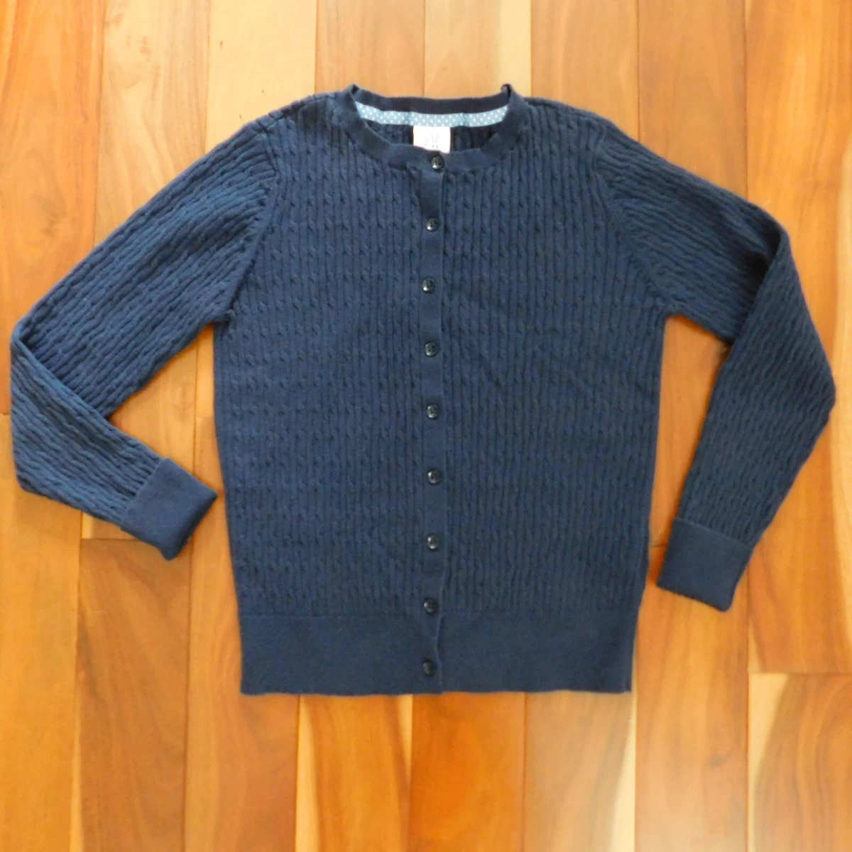 Gap Kids Girls Uniform Cardigan Sweater Organic Cotton Navy Blue Girls XL 12 13