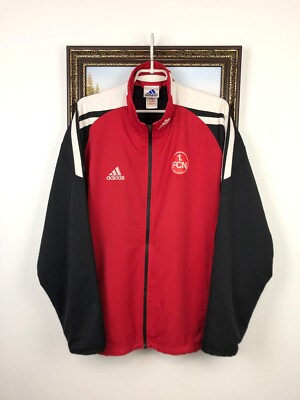 Vintage 90's Adidas Nurnberg Football Jacket Soccer Track Top Red