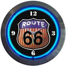 Historic U.s. Route 66 Neon Clock - Main Street Of America - Mother Road Highway