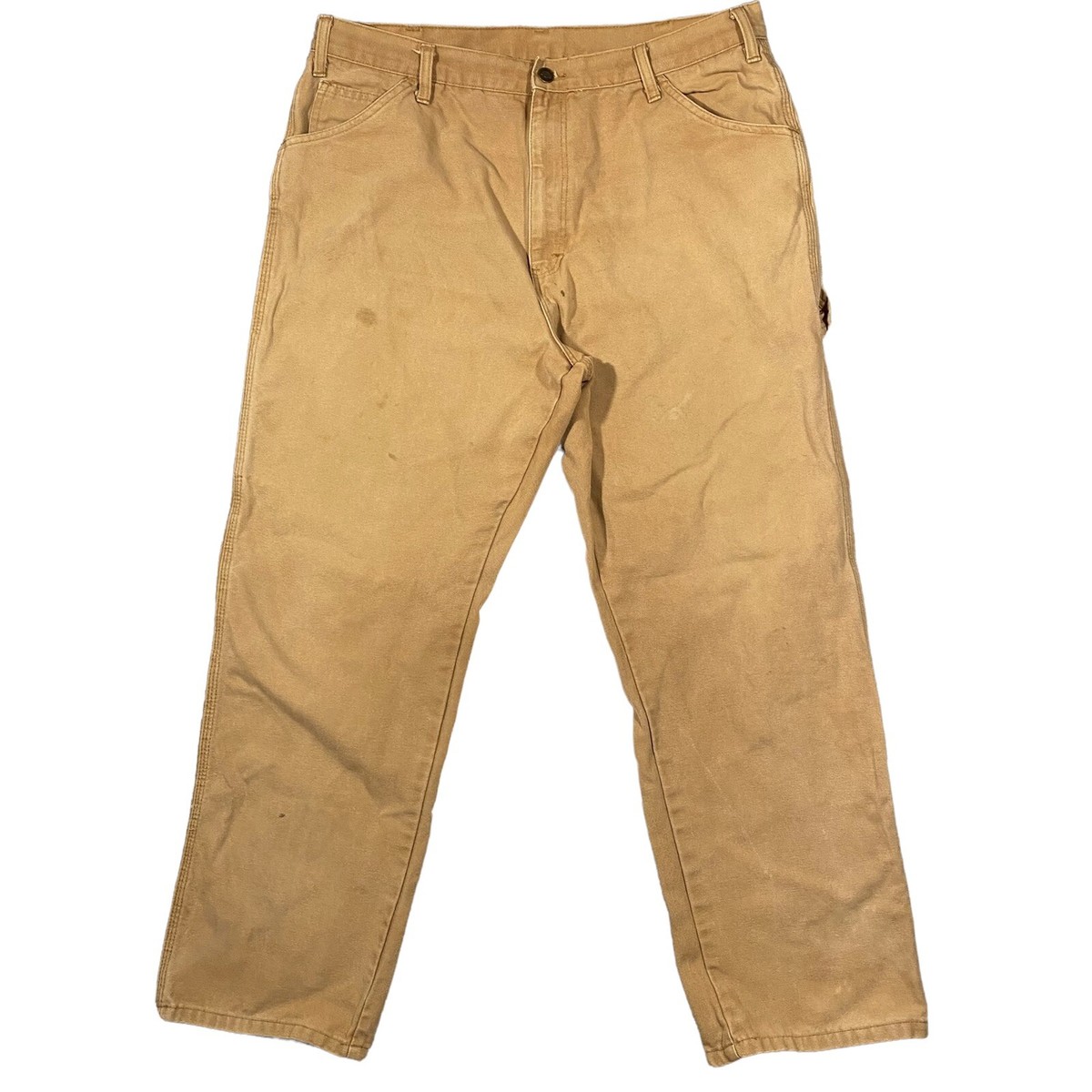 Dickies Men's Brown Duck Canvas Carpenter Distressed Work Pants Sz