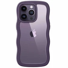 Cute Case for iPhone 14 Pro Max 6.7-Inch, Wave Frame Cover for Women and Girls