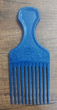 Vintage Goody Navy Blue Hair Pick Textured Plastic Handle Lift Comb 6.5" A13