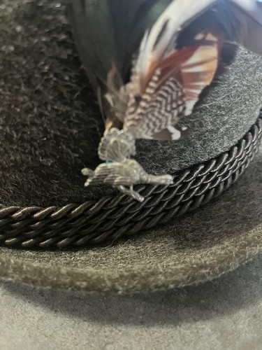 Vintage Rein Haar Wool Hat + Pin 53cm - Picture 14 of 14