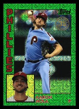 2019 Topps Update #T84U-31 Aaron Nola 1984 Mojo Chrome Refractor Green #/99